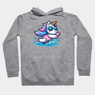 Swimming Unicorn Olympics 🏊🏻‍♀️🦄 - Dive into Cuteness! Hoodie